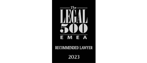 The Legal 500 EMEA Recommended lawyer 2023 The Legal 500 EMEA Recommended lawyer 2023